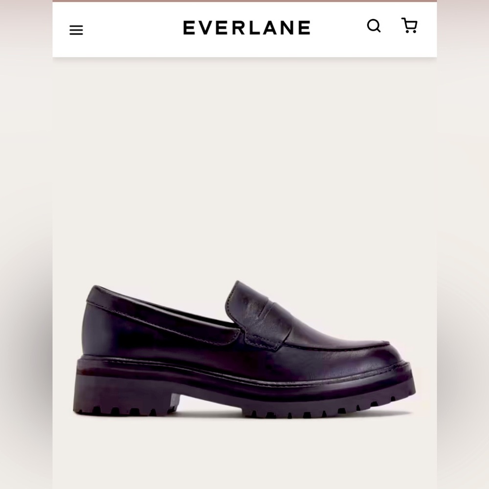 Everlane 7.5 black the lug loafer
